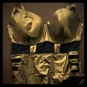 Caged Metallic Swimsuit